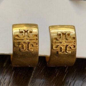 Tory Burch Gold Tone Hoop Earrings